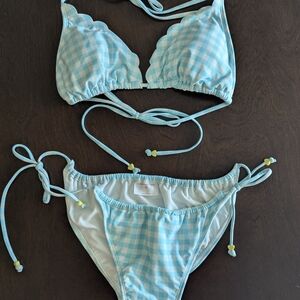 Stoney Clover Lane Blue Gingham Bikini